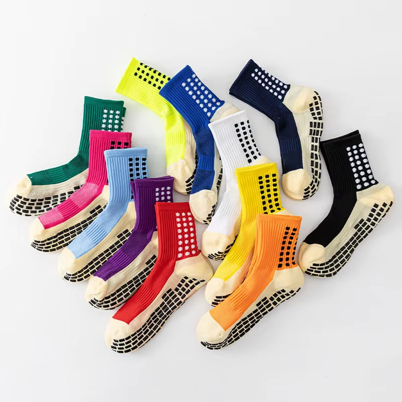 Wholesale High Quality Football Grip Socks, Soccer Socks, anti Slip Grip Socks Multi-Sport Compression Knee High Crew Socks